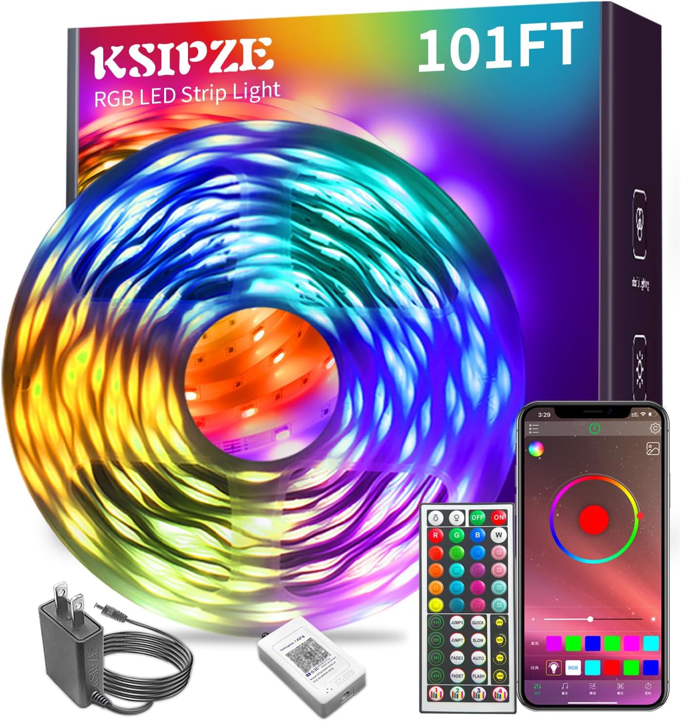 Ksipze 101FT led Lights Strip for Bedroom