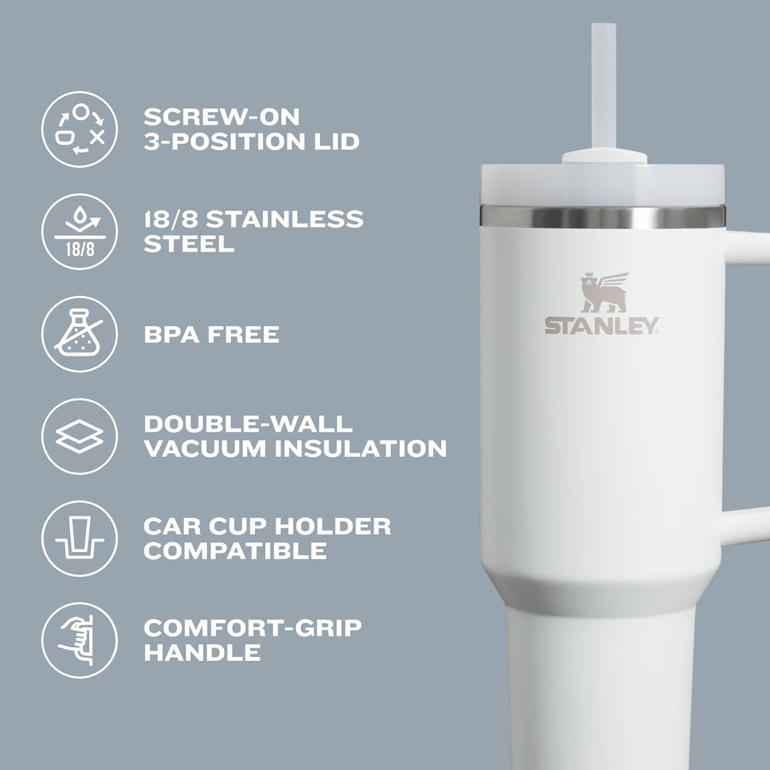 STANLEY Quencher H2.0 Tumbler with Handle and Straw 40 oz