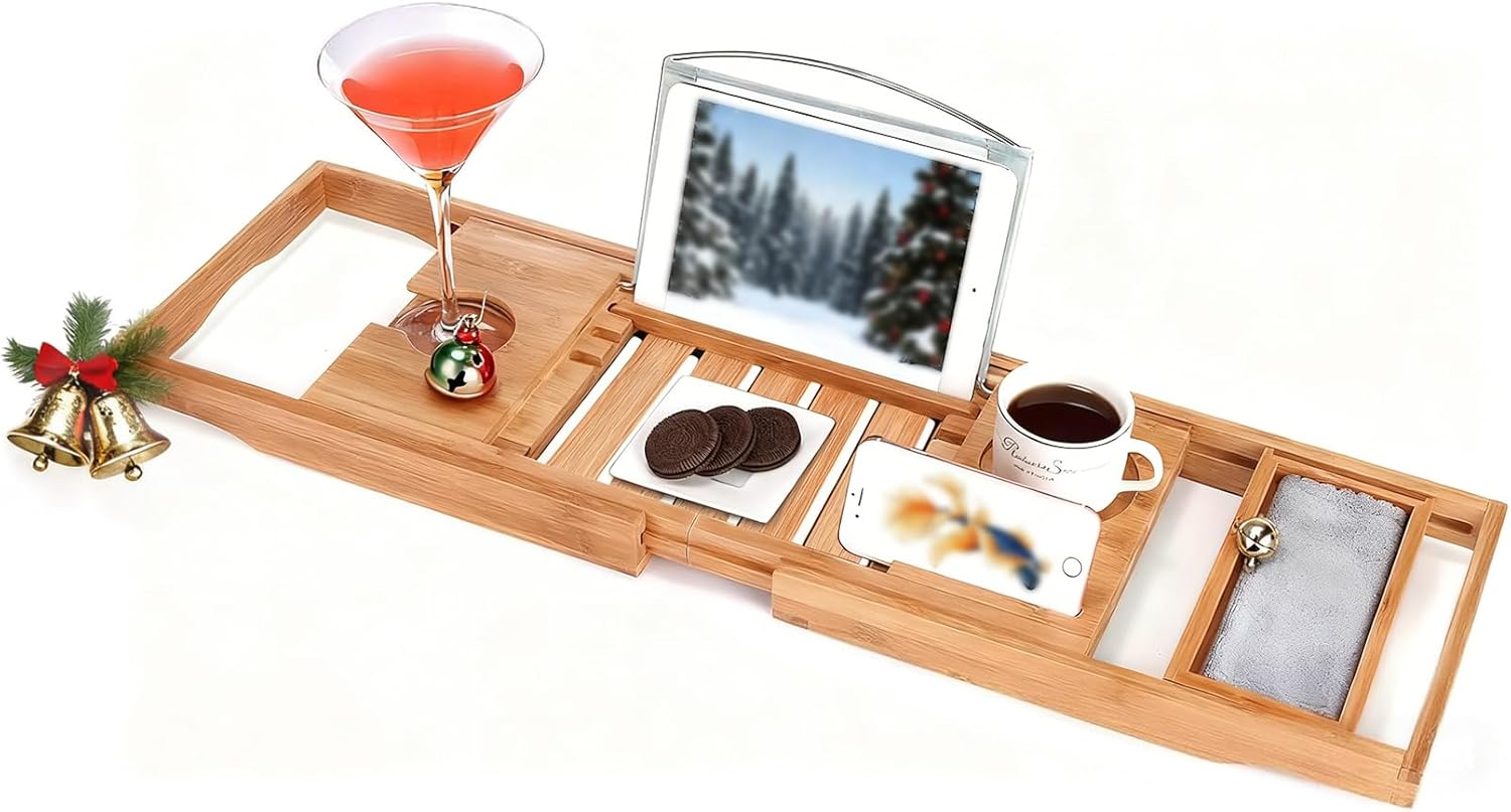 Utoplike Bathtub Caddy Tray, Bamboo Tub Tray - Image 2