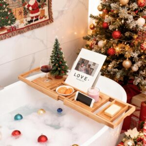 Utoplike Bathtub Caddy Tray, Bamboo Tub Tray