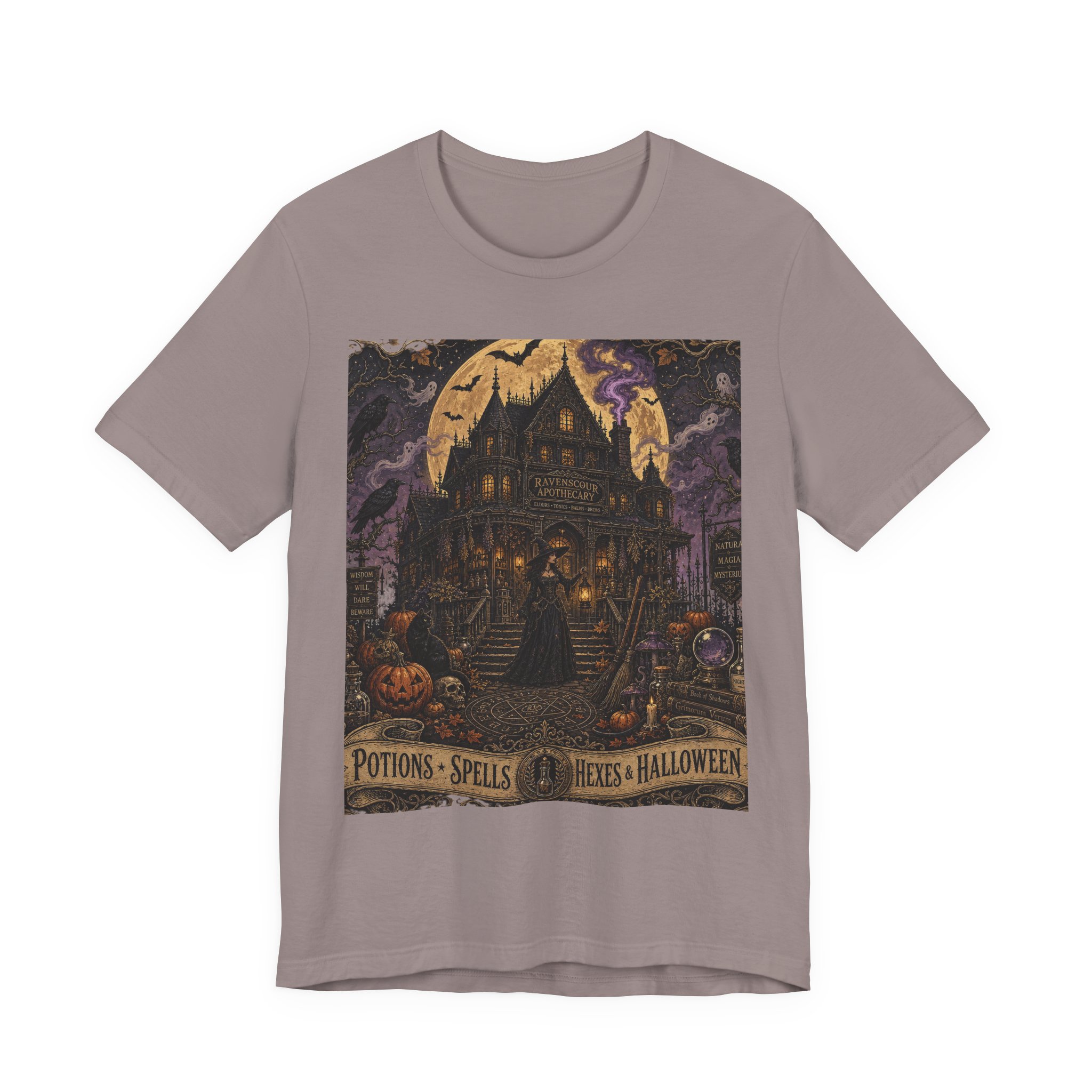 Halloween Haunted House T‑Shirt — "Potions · Spells · Witches · Halloween" Vintage Gothic Tee - Image 10
