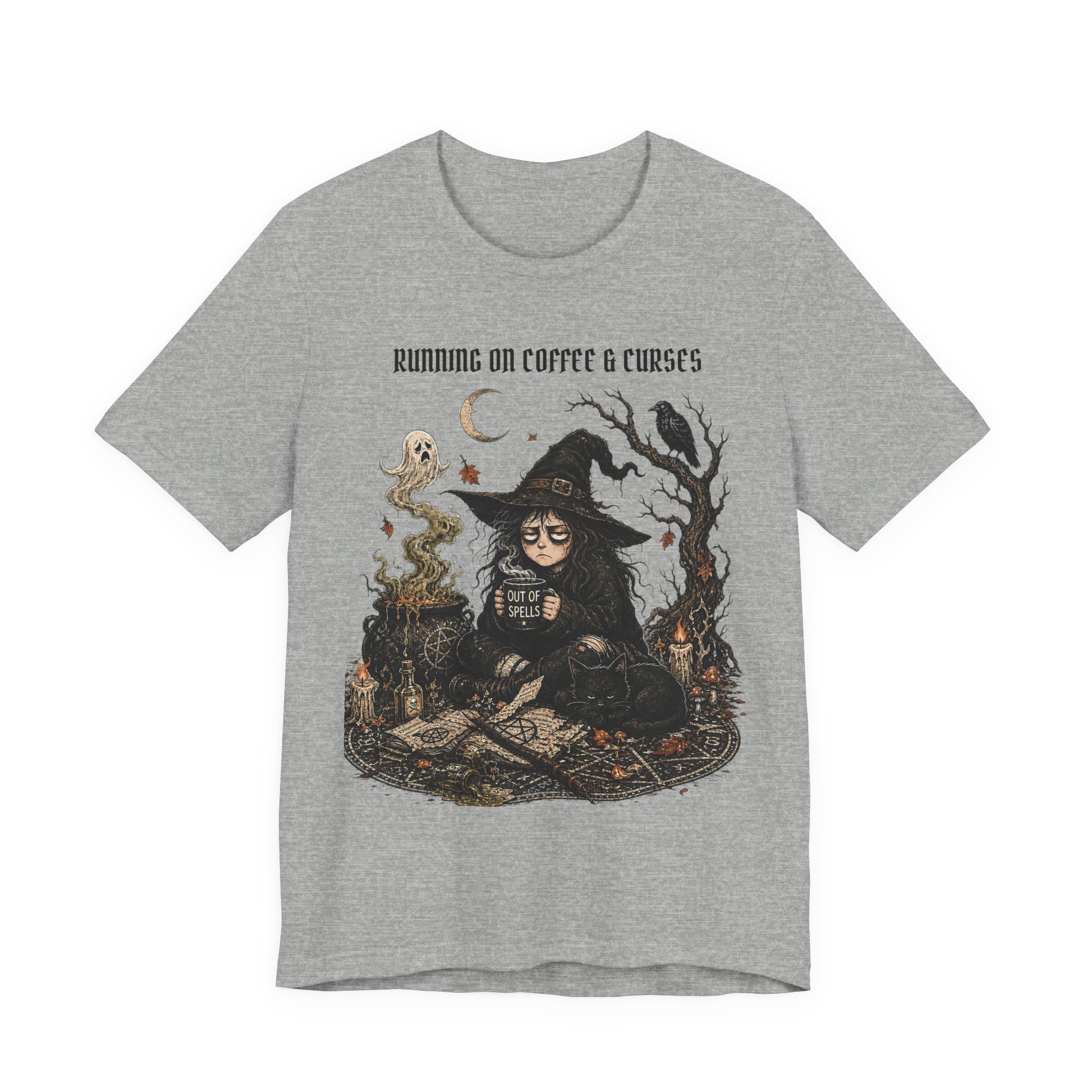 Witch Coffee Tee — "Running on Coffee & Curses" Graphic T-Shirt - Image 20