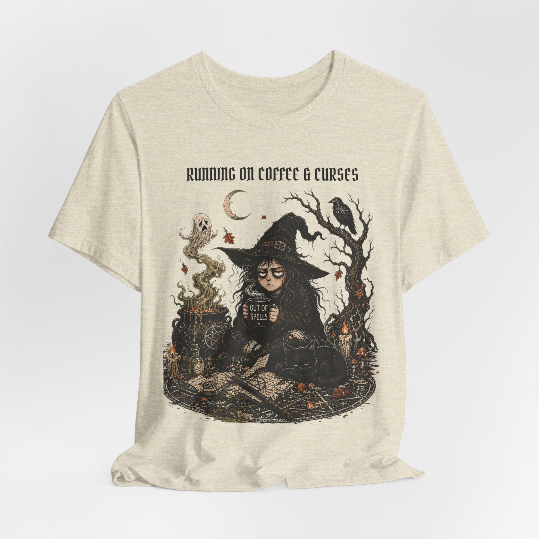 Witch Coffee Tee — "Running on Coffee & Curses" Graphic T-Shirt - Image 13