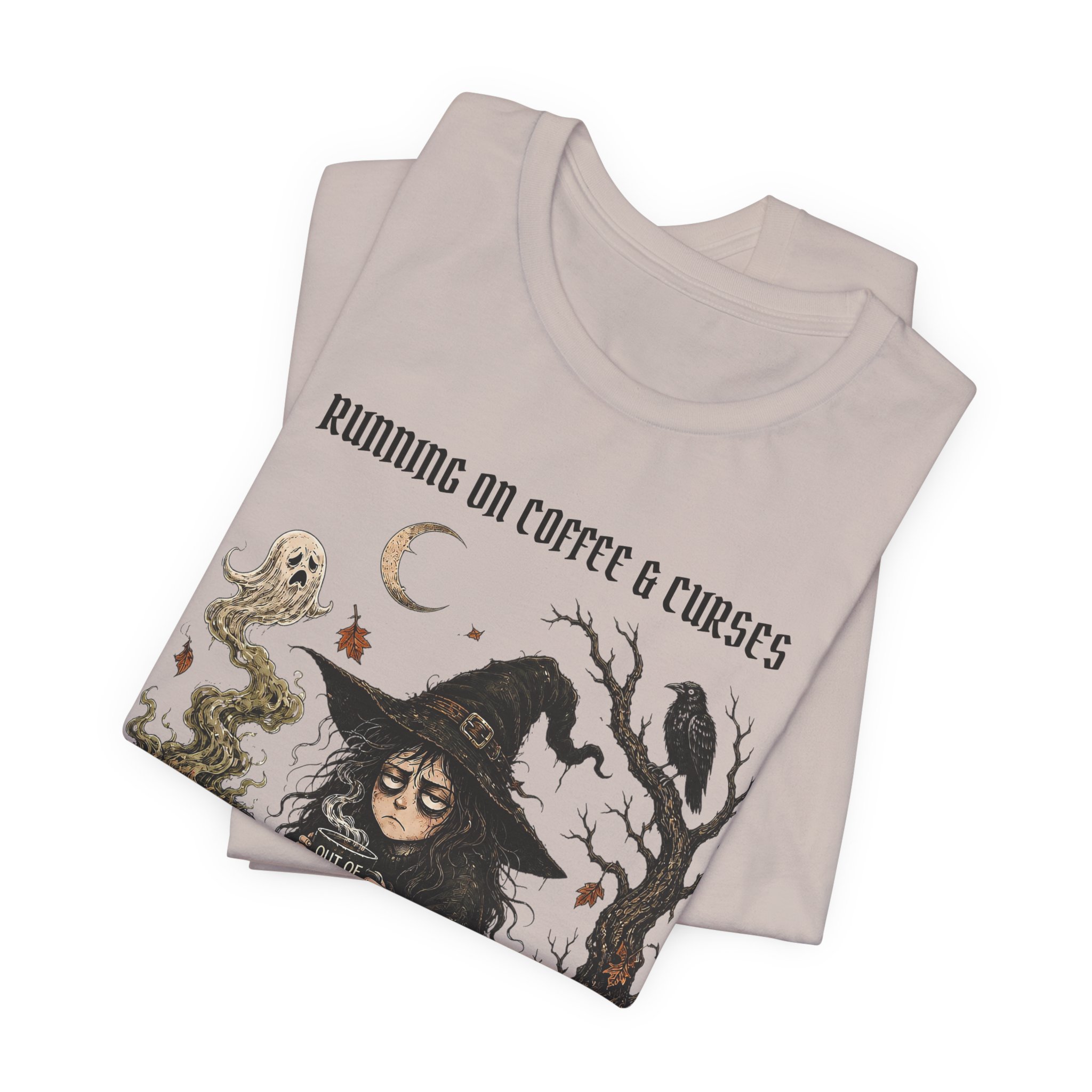 Witch Coffee Tee — "Running on Coffee & Curses" Graphic T-Shirt - Image 17