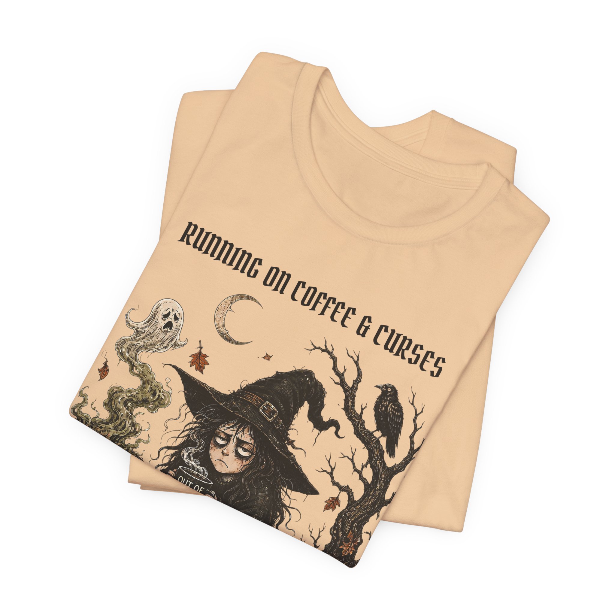Witch Coffee Tee — "Running on Coffee & Curses" Graphic T-Shirt - Image 8