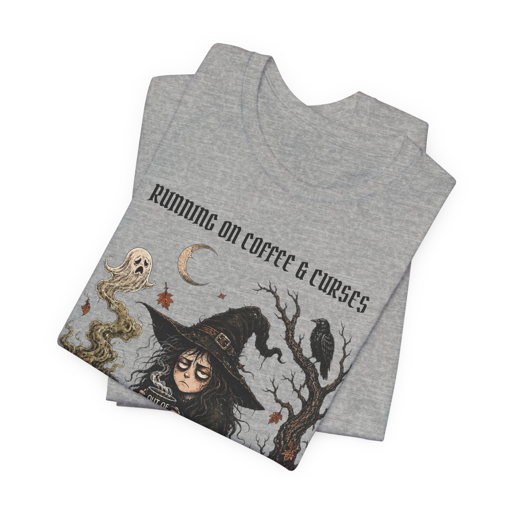Witch Coffee Tee — "Running on Coffee & Curses" Graphic T-Shirt - Image 22