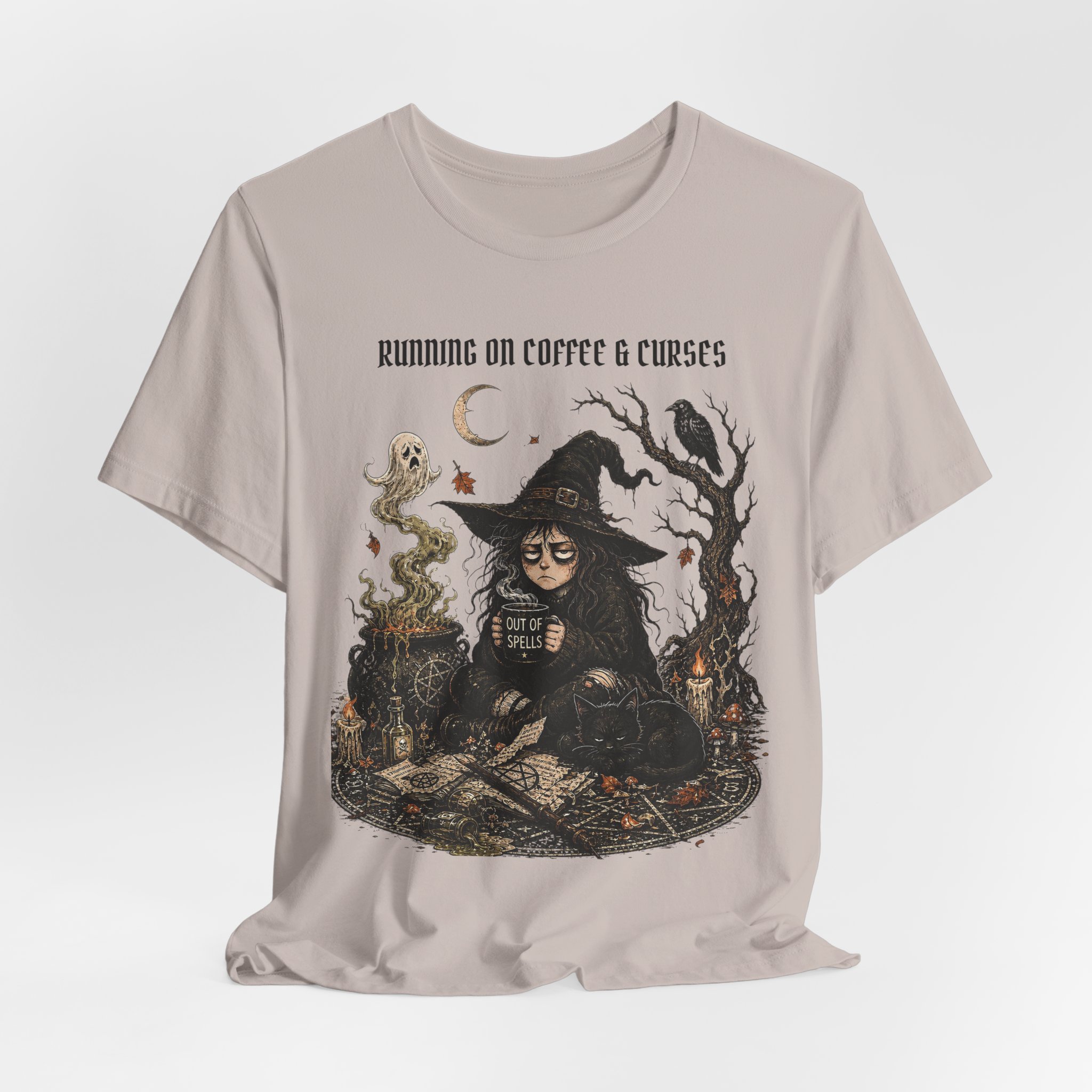 Witch Coffee Tee — "Running on Coffee & Curses" Graphic T-Shirt - Image 18