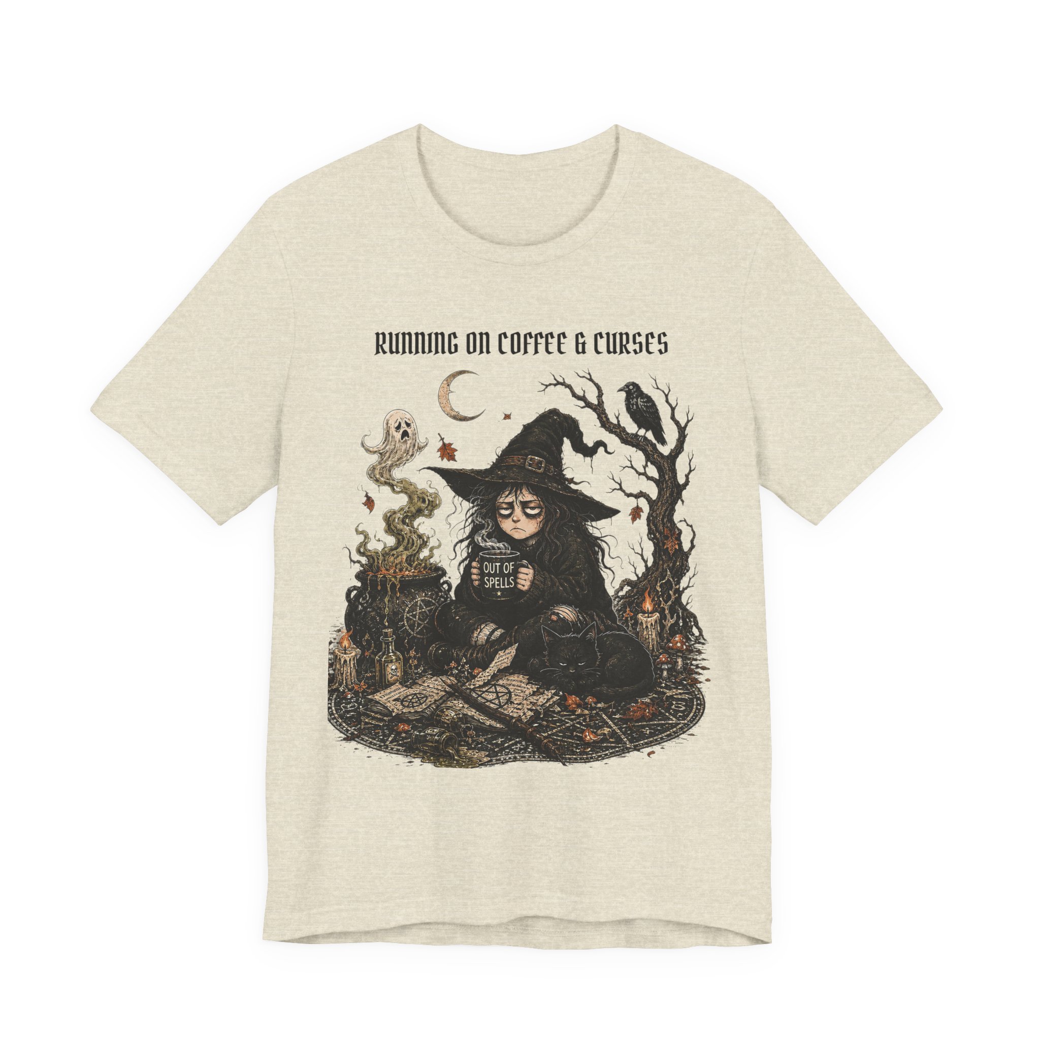 Witch Coffee Tee — "Running on Coffee & Curses" Graphic T-Shirt - Image 10