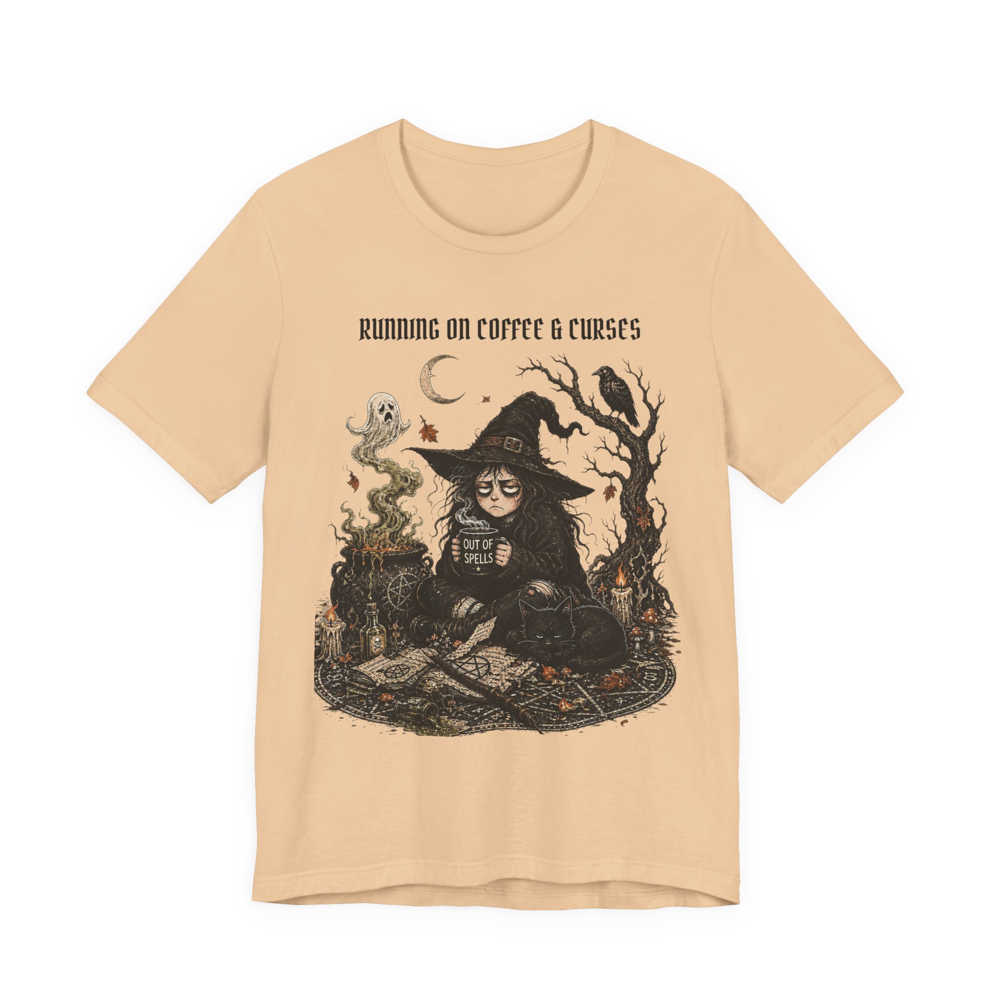 Witch Coffee Tee — "Running on Coffee & Curses" Graphic T-Shirt - Image 6