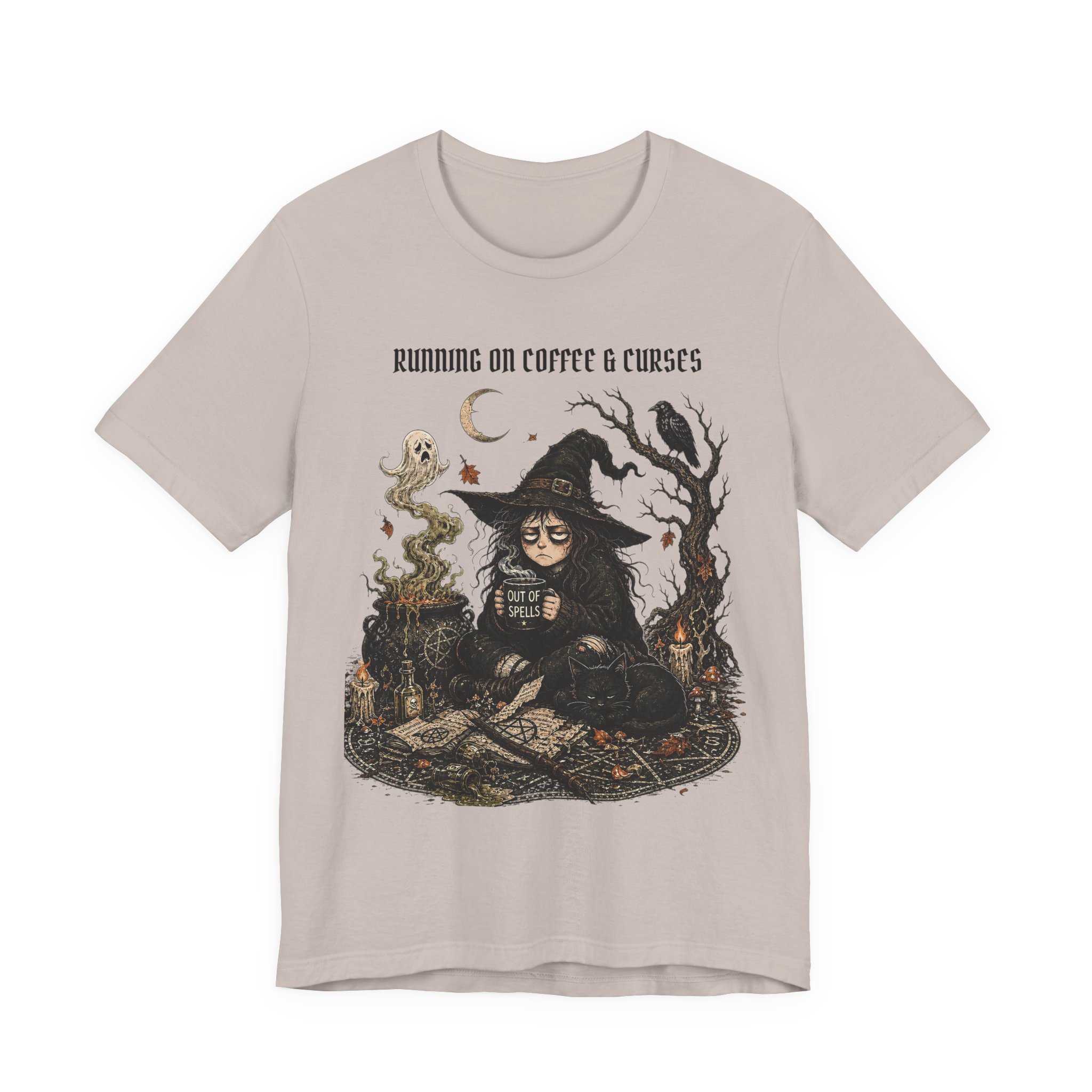 Witch Coffee Tee — "Running on Coffee & Curses" Graphic T-Shirt - Image 15