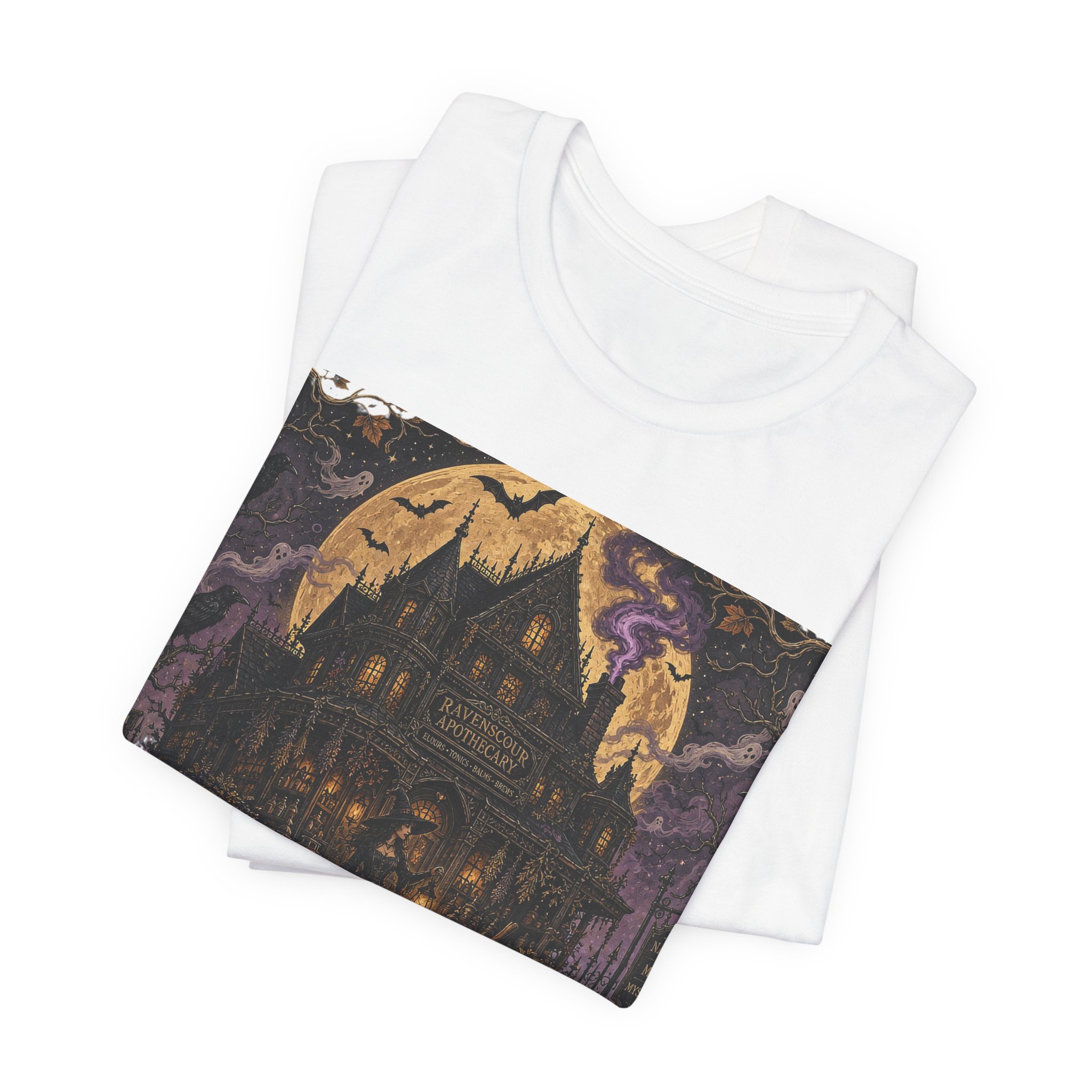 Halloween Haunted House T‑Shirt — "Potions · Spells · Witches · Halloween" Vintage Gothic Tee - Image 8