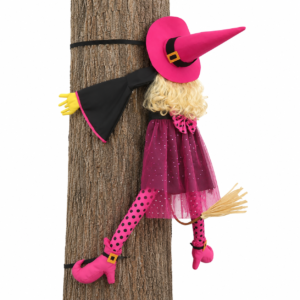 Pink Crashing Witch Tree Decoration