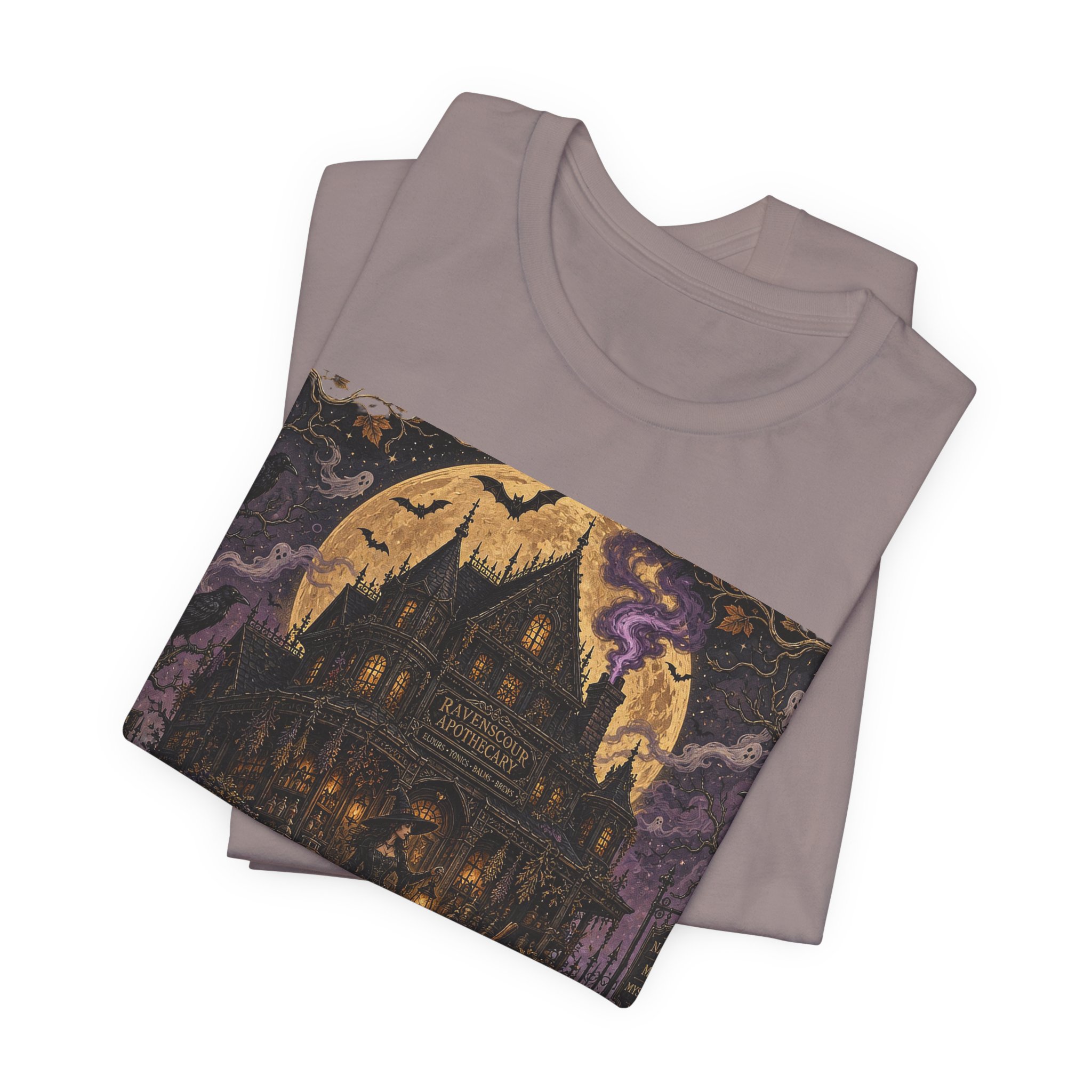 Halloween Haunted House T‑Shirt — "Potions · Spells · Witches · Halloween" Vintage Gothic Tee - Image 12