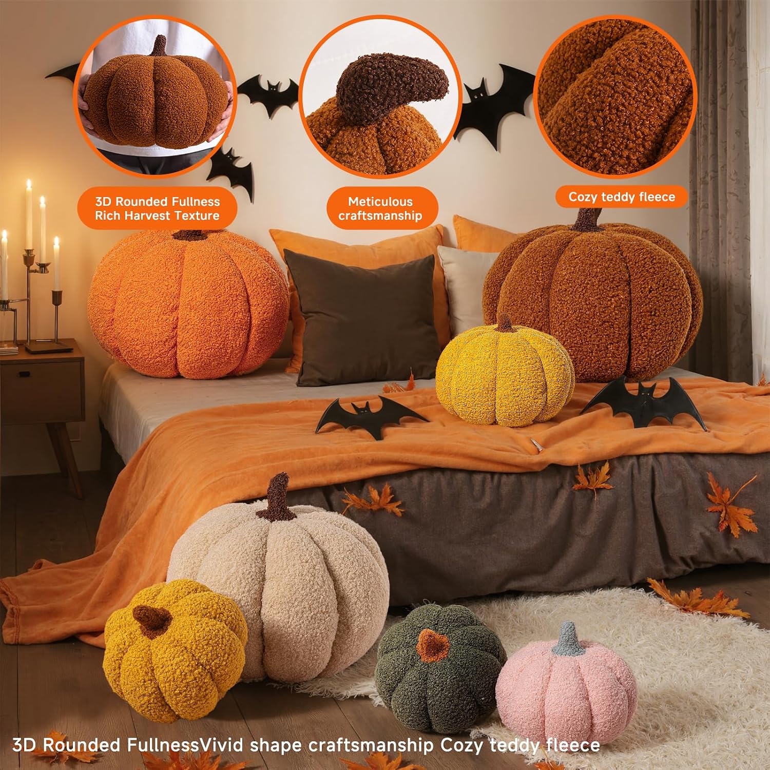 Fall Pumpkin Throw Pillows Set of 2 - Image 4