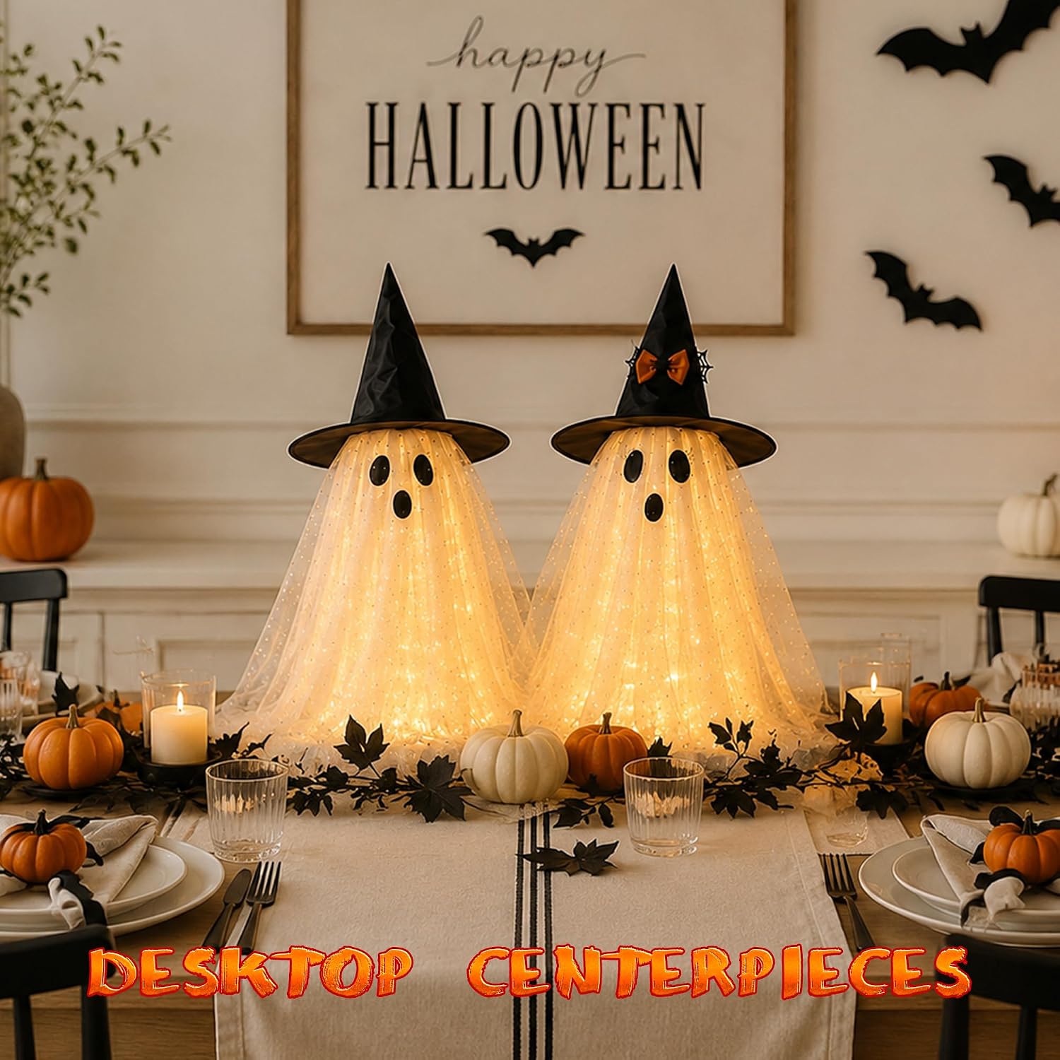 Light Up Ghost Halloween Decorations Set of 2 - Image 6