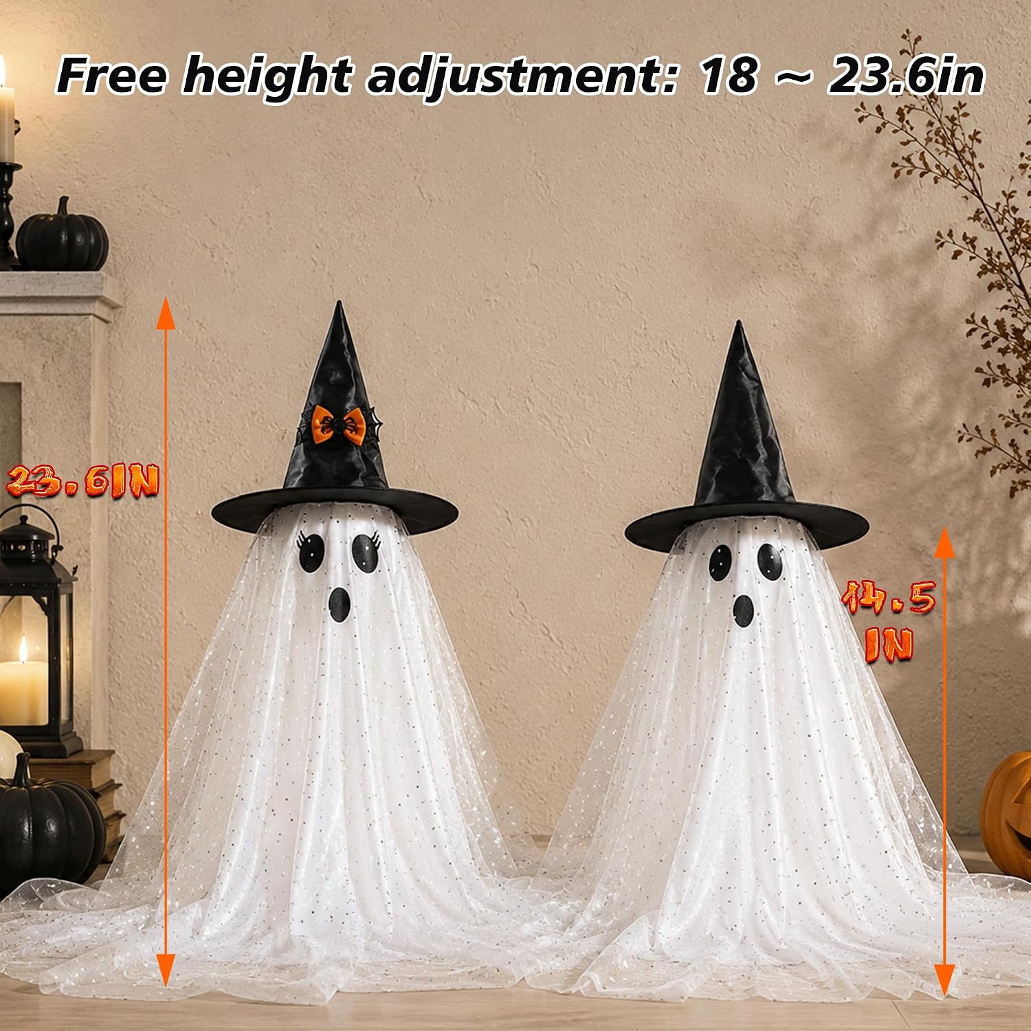 Light Up Ghost Halloween Decorations Set of 2 - Image 8