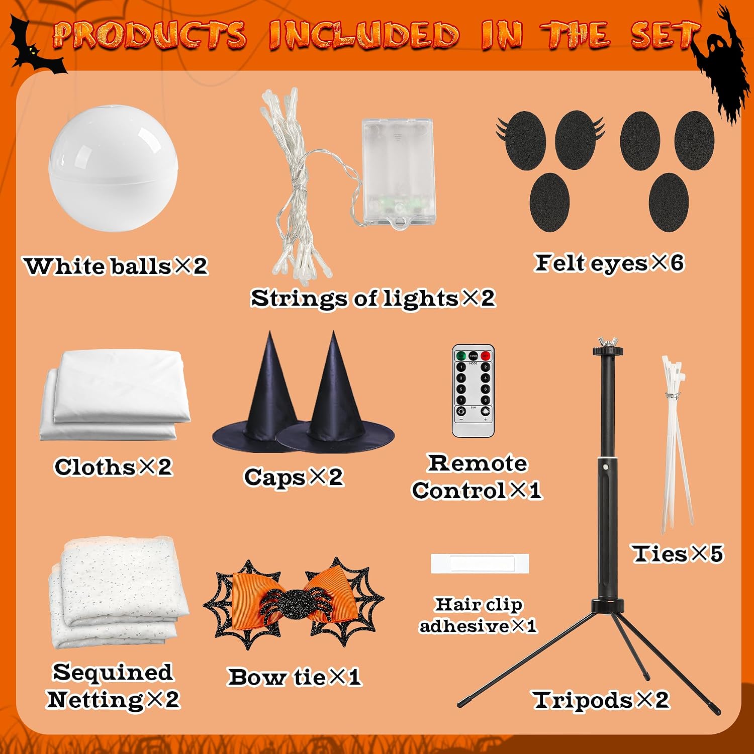 Light Up Ghost Halloween Decorations Set of 2 - Image 4