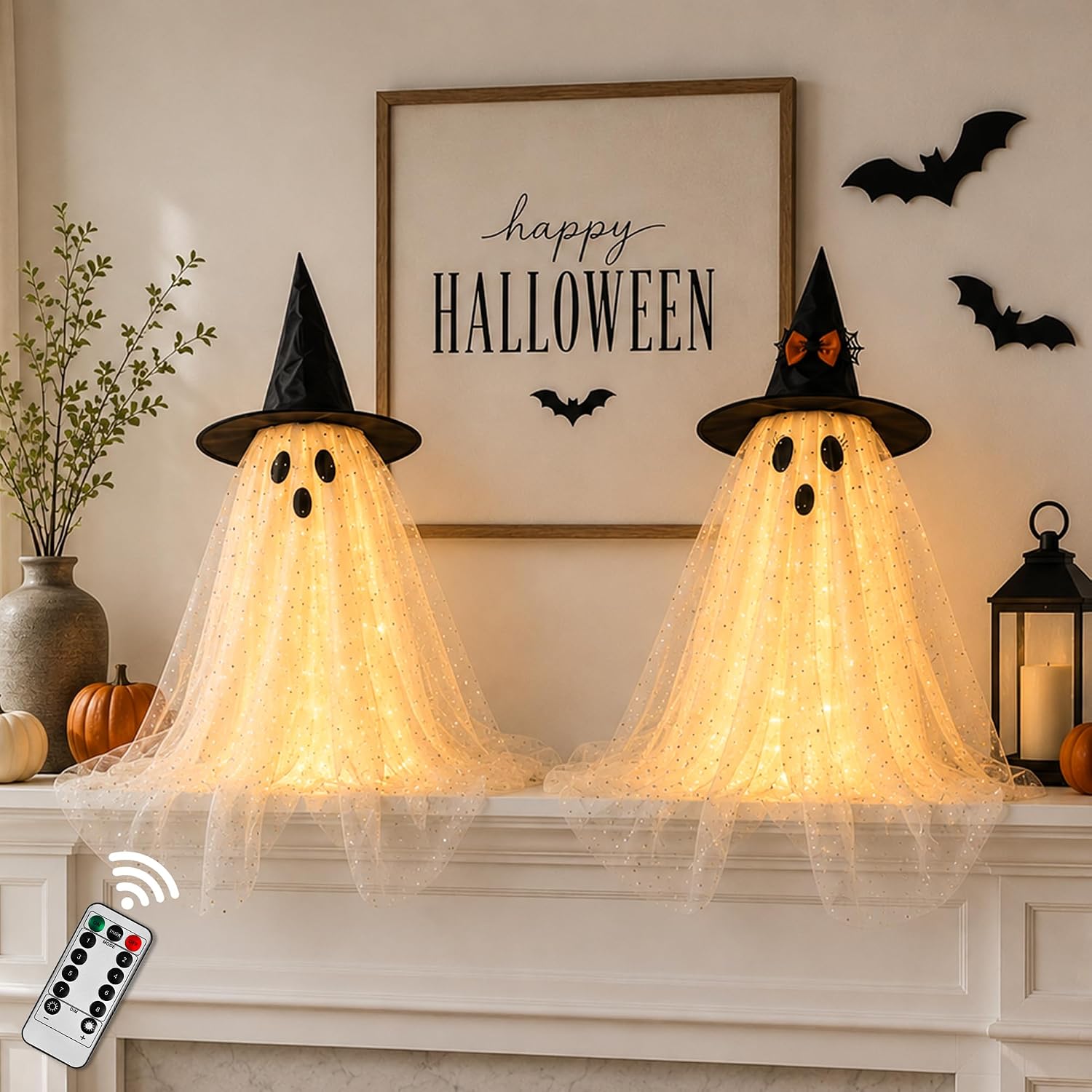 Light Up Ghost Halloween Decorations Set of 2 - Image 9