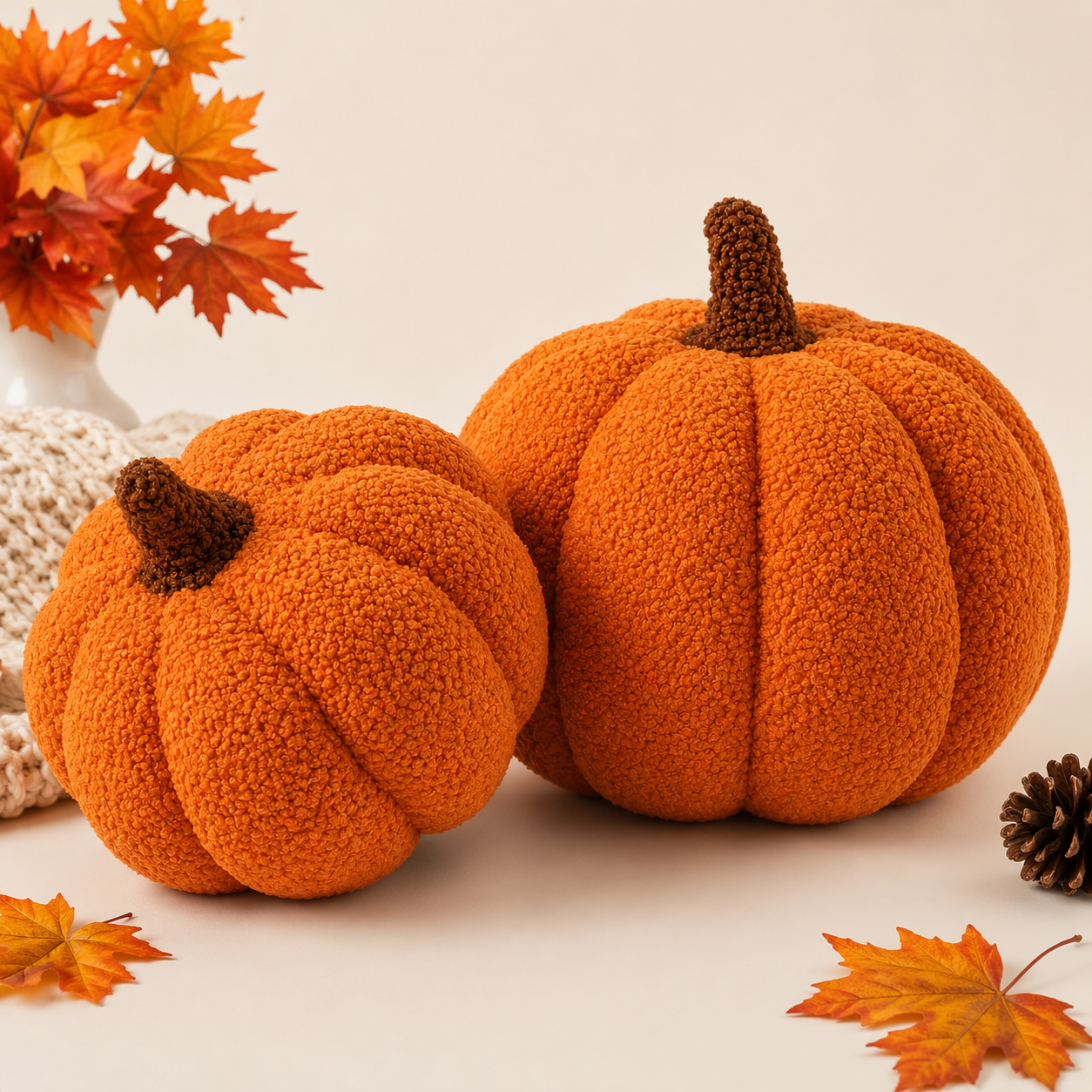Fall Pumpkin Throw Pillows Set of 2