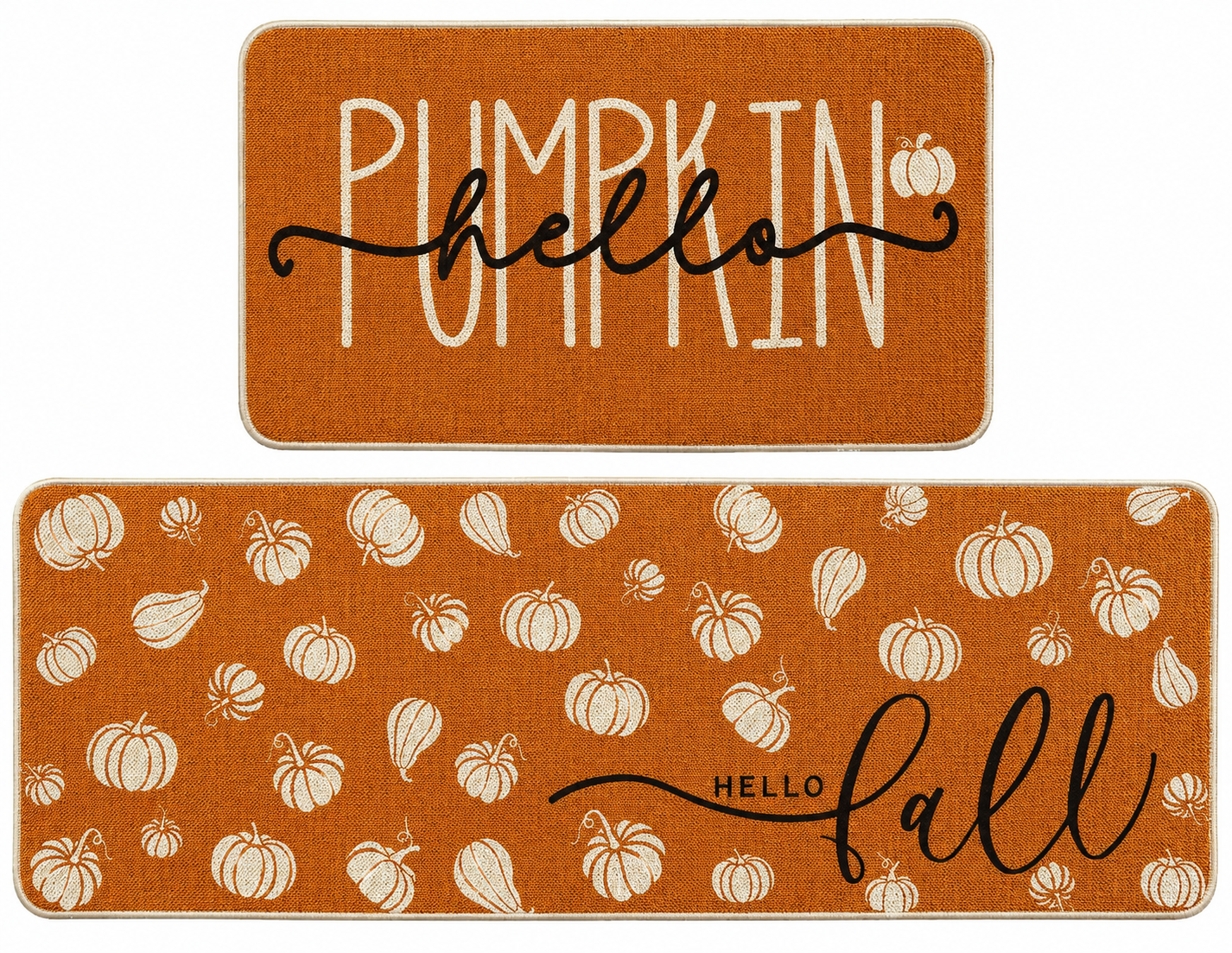 Hello Pumpkin Fall Kitchen Mat Set - Image 2