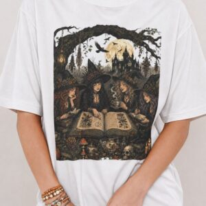 Witches Gathering T-Shirt — Moonlit Spellbook Witchcraft Tee